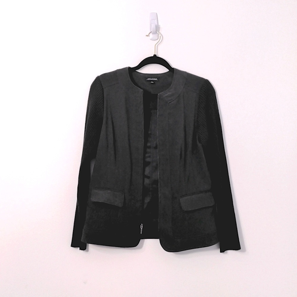 suede and knit olive green small jacket